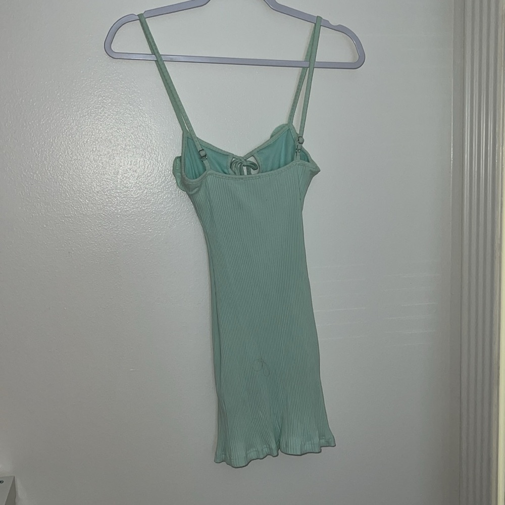 Superdown Light Blue Mini Front Ruffle Dress - image 2